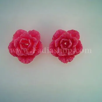 شمع گل رز 2 تایی صورتی