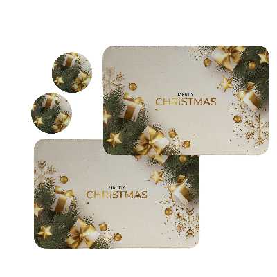 زیربشقابی طرح هدیه کد 8386 مجموعه 2 عددی به همراه زیر لیوانی