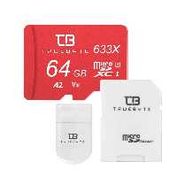 کارت حافظه microSDXC تروبایت مدل 633X-A2-V30 کلاس 10 استاندارد UHS-I U3 سرعت 95MBps ظرفیت 64 گیگابایت به همراه کارت‌خوان
