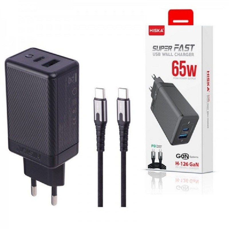 شارژر دیواری هیسکا مدل H-126 GaN کلگی شارژر  Hiska H-126 GaN