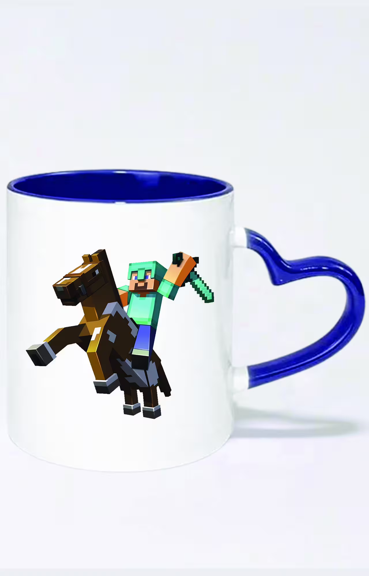 ماگ دسته قلبی رنگی طرح minecraft کد 3583