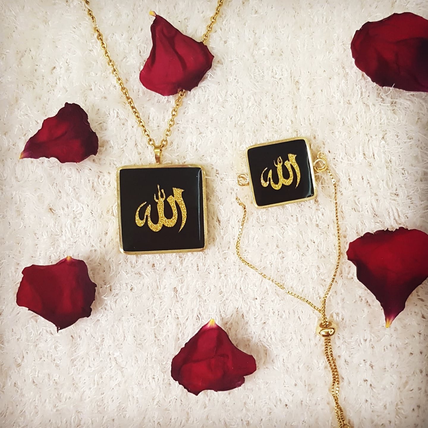 نیم ست رزین و ورق طلا