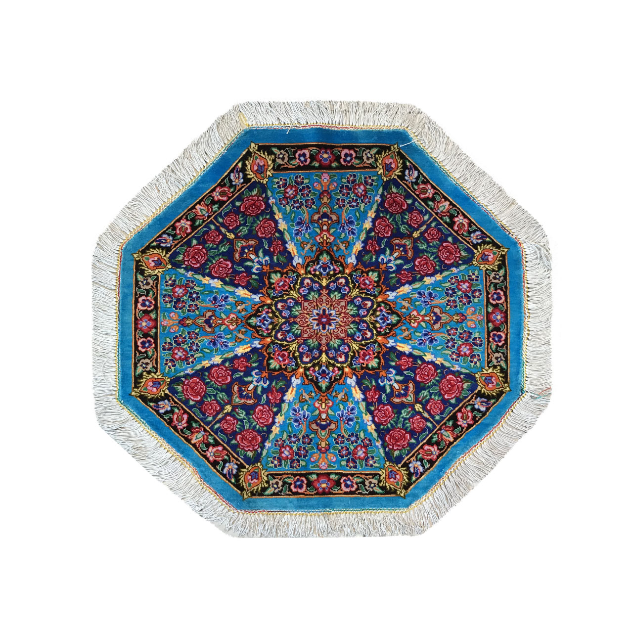 رومیزی فرش دستبافت مدل ترنجی کد YM.266