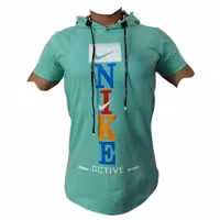 تیشرت سبز کلاه دار نایک