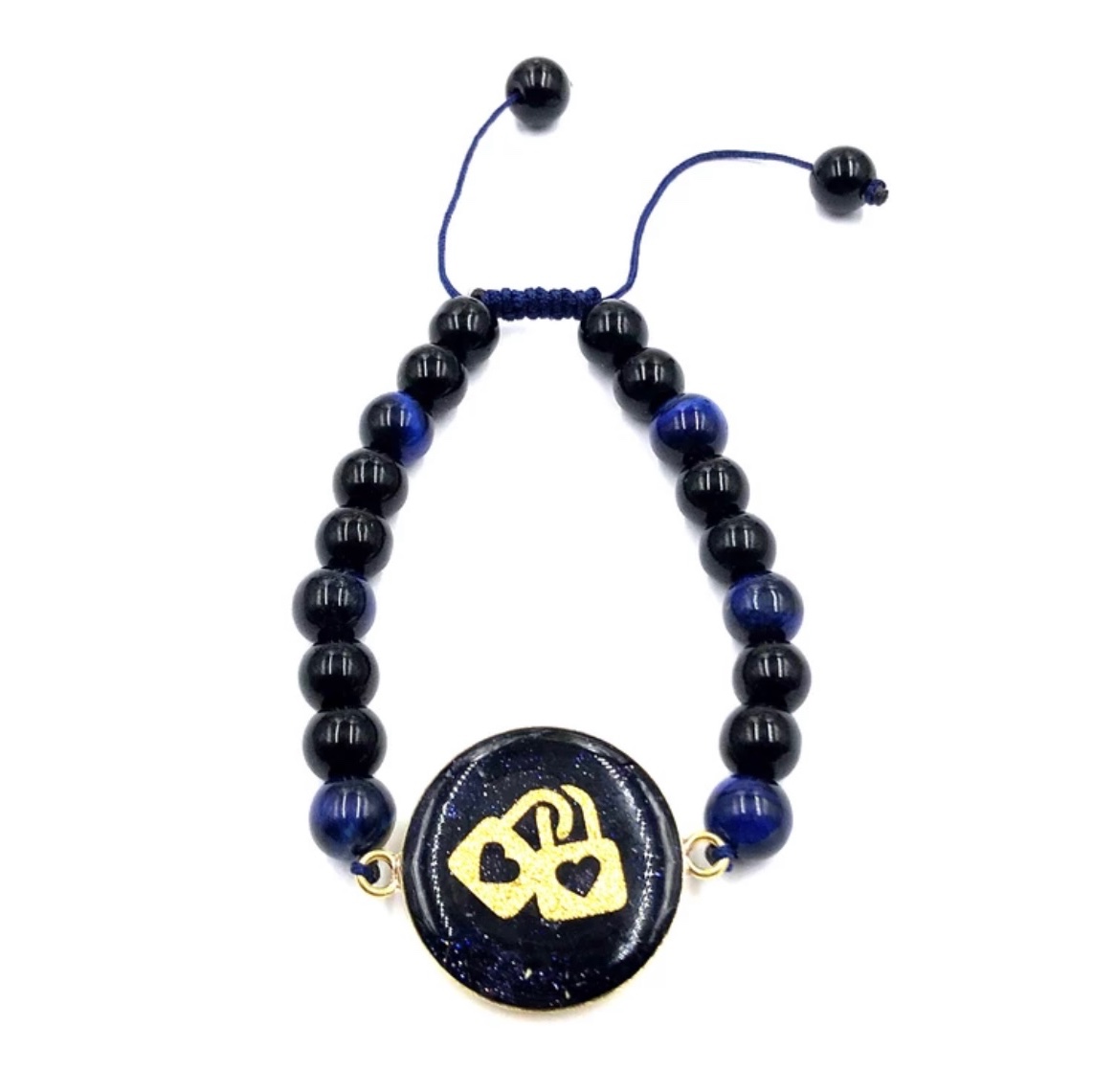 دستبند طرح قفل با سنگ دلربا گلدستون اصل