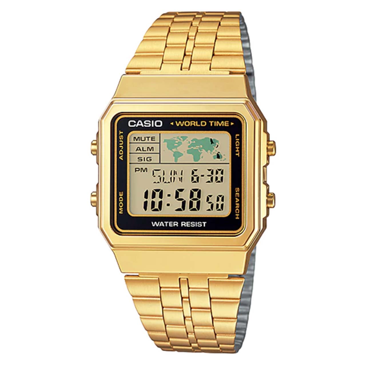 ساعت قدیمی کاسیو جهانی مدل Casio A500WGA World Time