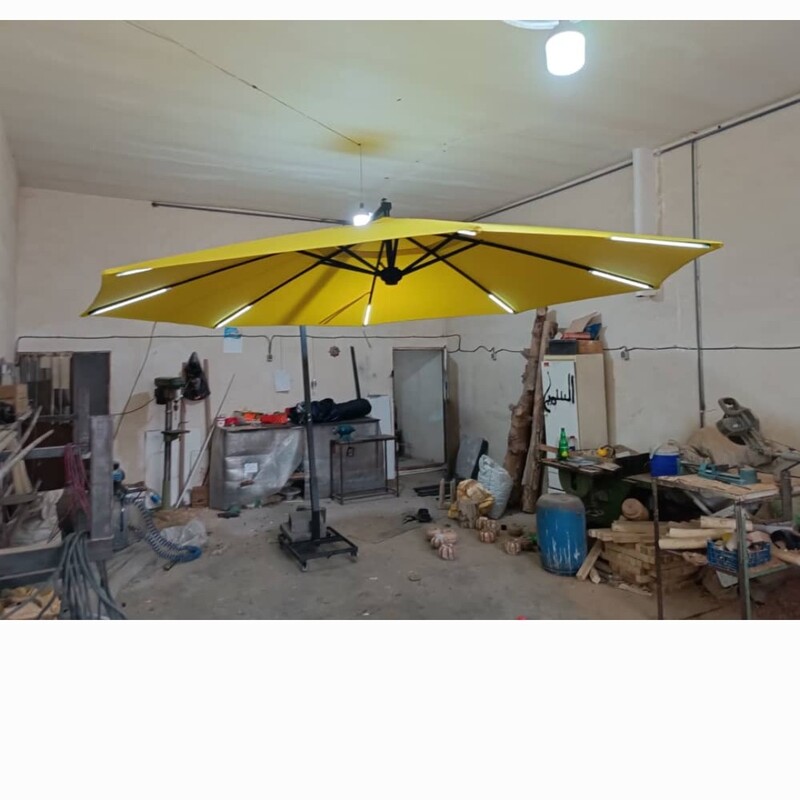 سایبان پایه کنار  نانو  پایه سرامیکی سنگین چرخدار  چراغدار