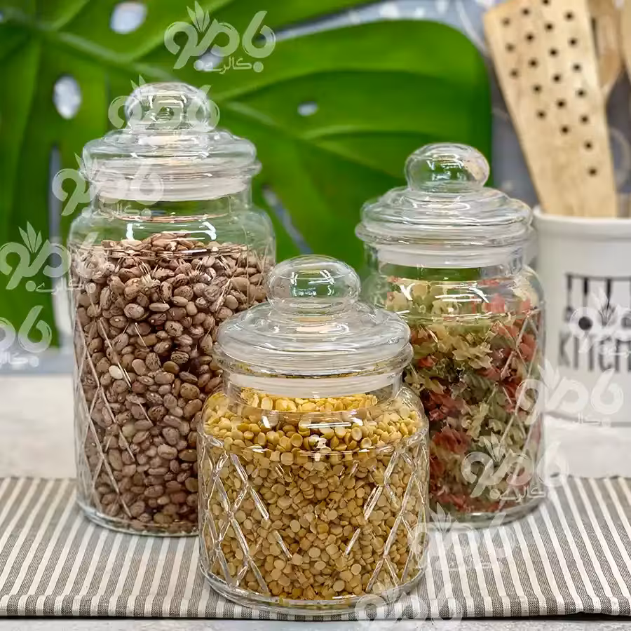 بانکه شیشه ای طرح حصیری در 4سایز