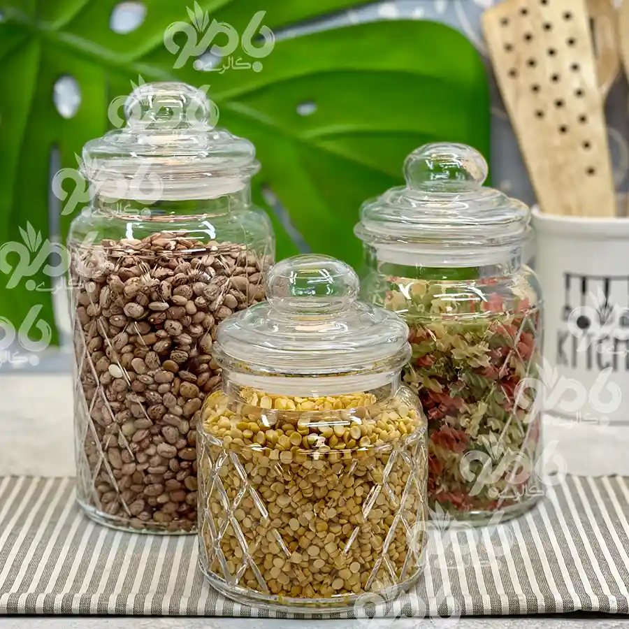 بانکه شیشه ای طرح حصیری در 4سایز