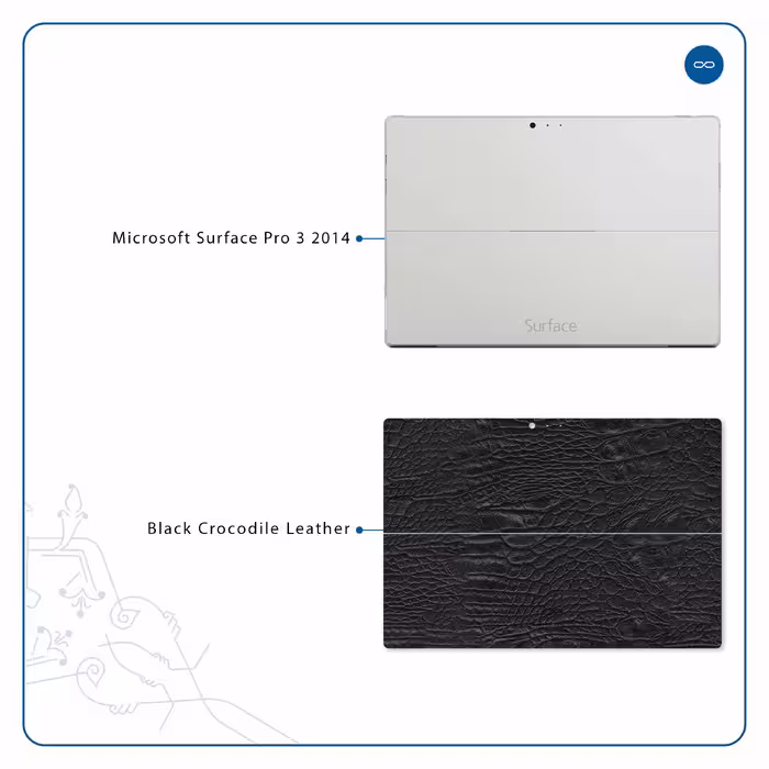 برچسب پوششی ماهوت مدل Black-Crocodile-Leather مناسب برای تبلت مایکروسافت Surface Pro 3 2014