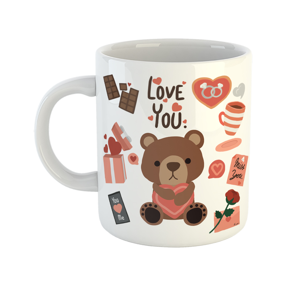 ماگ طرح خرس ملوس و شکلات