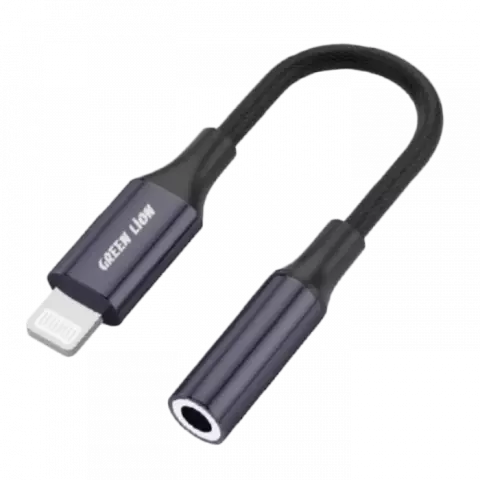 خرید کابل تبدیل 12 سانتی متری Lightning به جک 3.5 میلیمتری گرین لاین