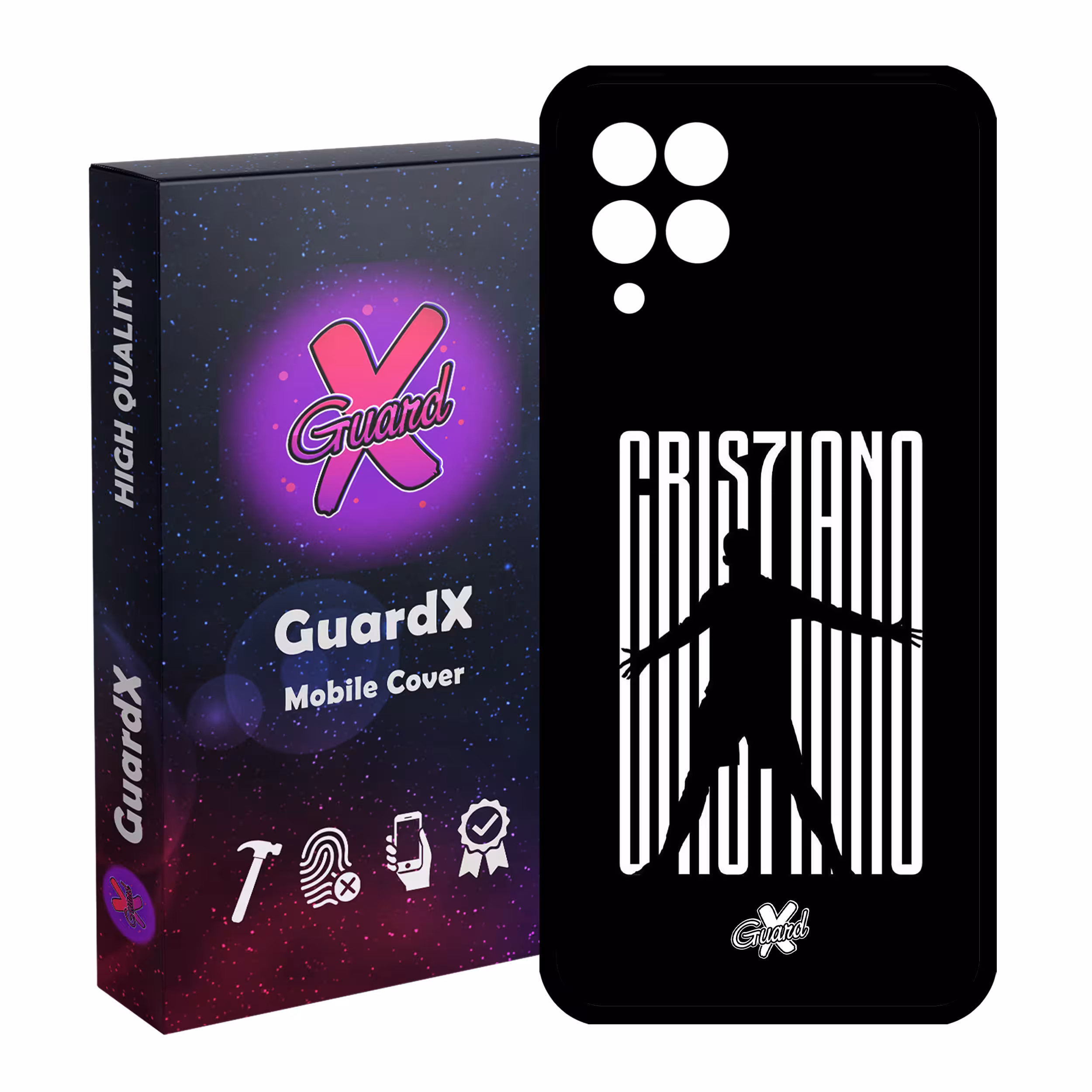 کاور گارد ایکس طرح CR7 مدل Glass10115 مناسب برای گوشی موبایل سامسونگ Galaxy A12