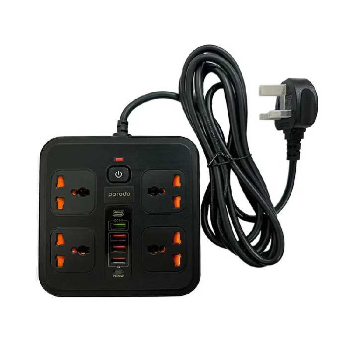 چندراهی برق پرودو مدل Porodo multi-port Super Hub 2 USB-C/4 USB-A