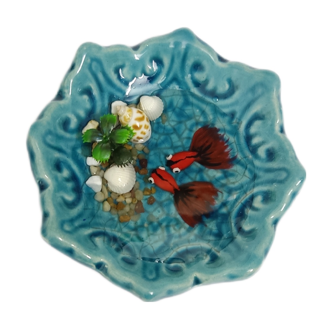 ظرف ماهی هفت سین سرامیکی مدل ستاره