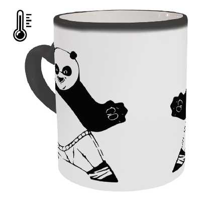 ماگ حرارتی مدل دسته قلبی طرح پاندا کونگ فو کار کد 100