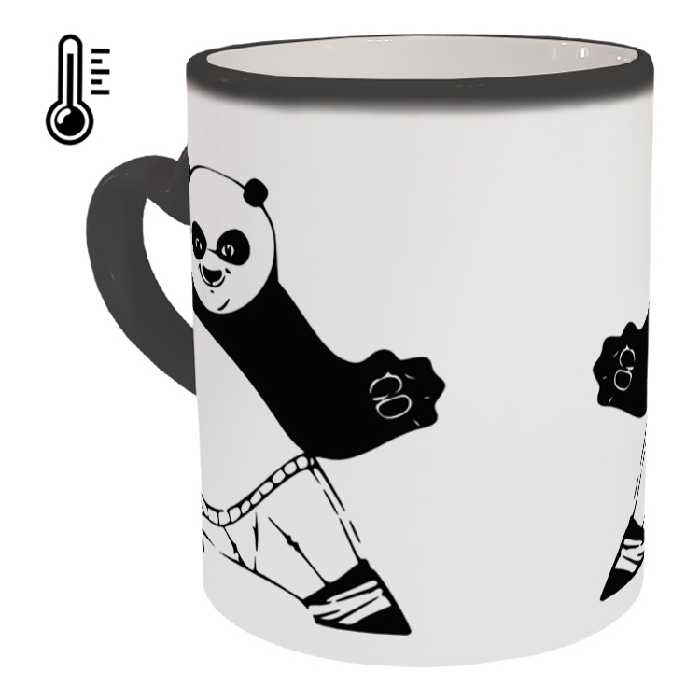 ماگ حرارتی مدل دسته قلبی طرح پاندا کونگ فو کار کد 100