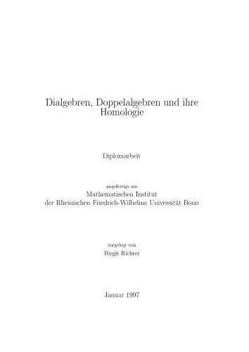 خرید و دانلود نسخه کامل کتاب Dialgebren, Doppelalgebren und ihre Homologie