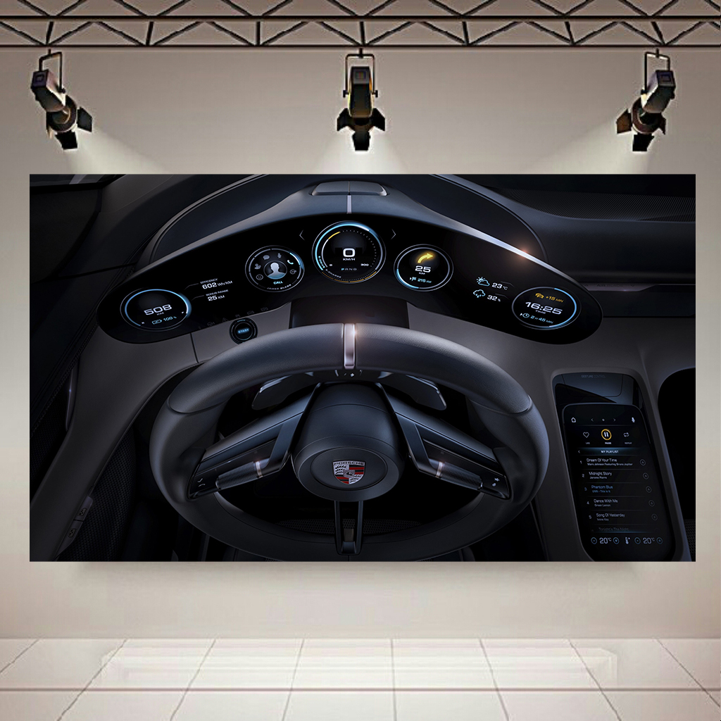 تابلو شاسی طرح ماشین مدل نمای داخلی پورشه کد AR2270