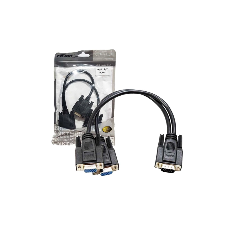 کابل 1/2 D-NET VGA مشکی - یاسین کامپیوتر