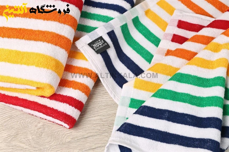 حوله حمامی برق لامع طرح رنگین کمان سایز 100×165