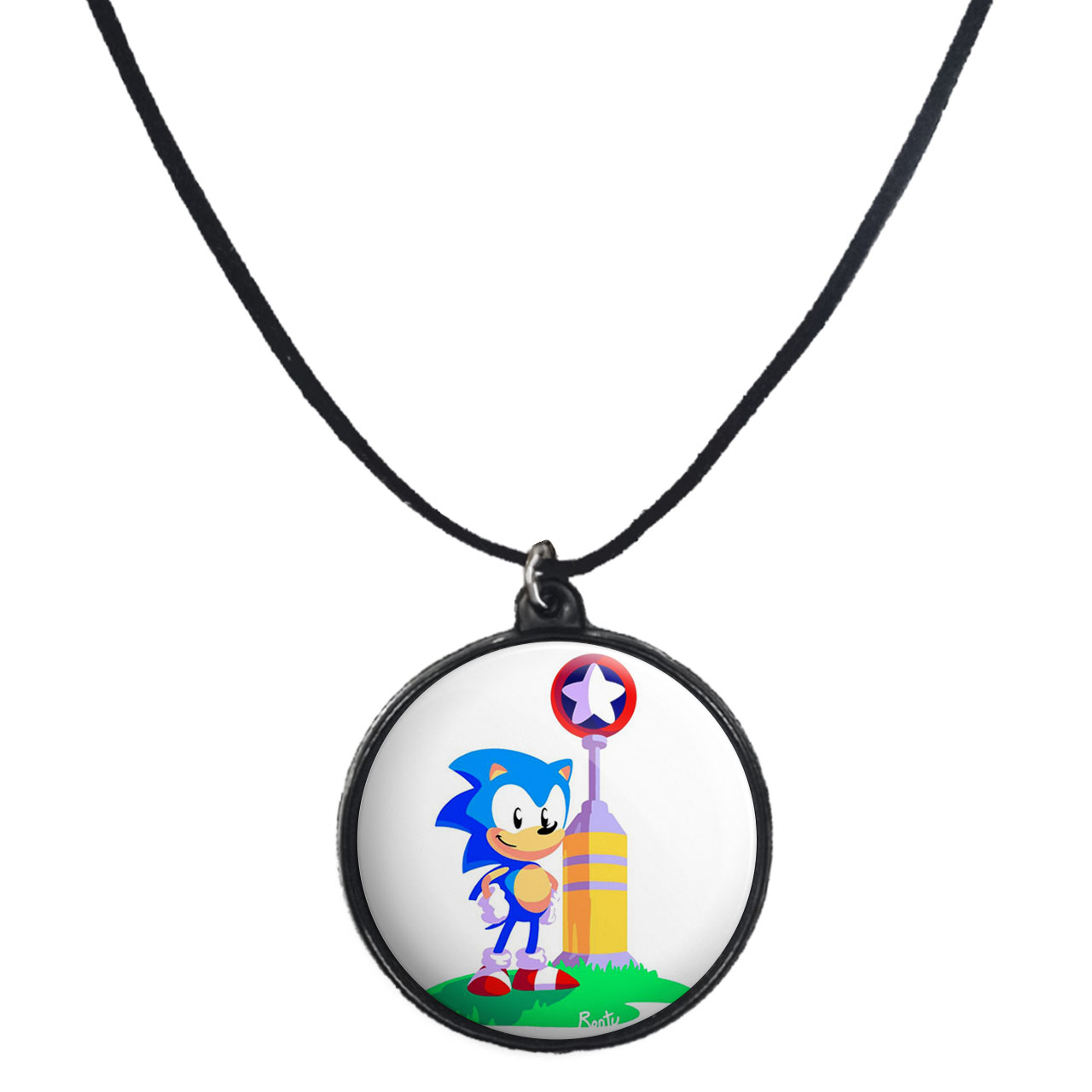 گردنبند پرمانه طرح سونیک کد pmb.14944 مدل دو طرفه