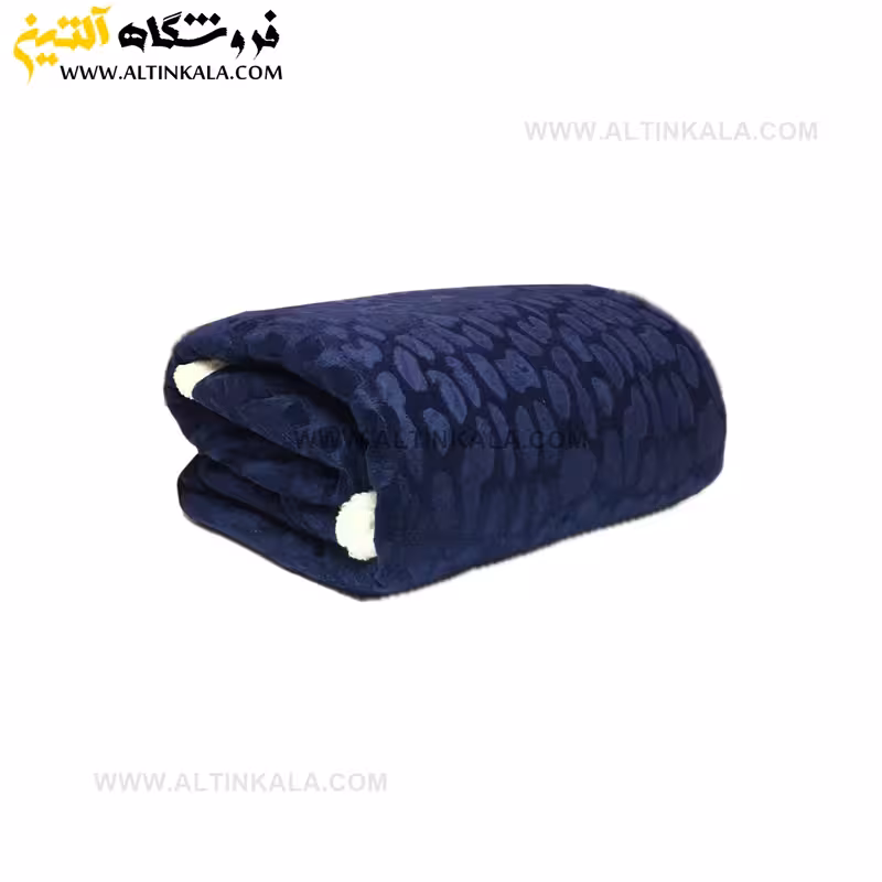 پتو گوسفندی نوجوان دولایه سایز 120×150 طرح سنگی سرمه ای