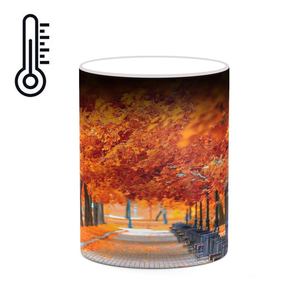 ماگ حرارتی کاکتی طرح منظره پاییزی مدل mgh18581