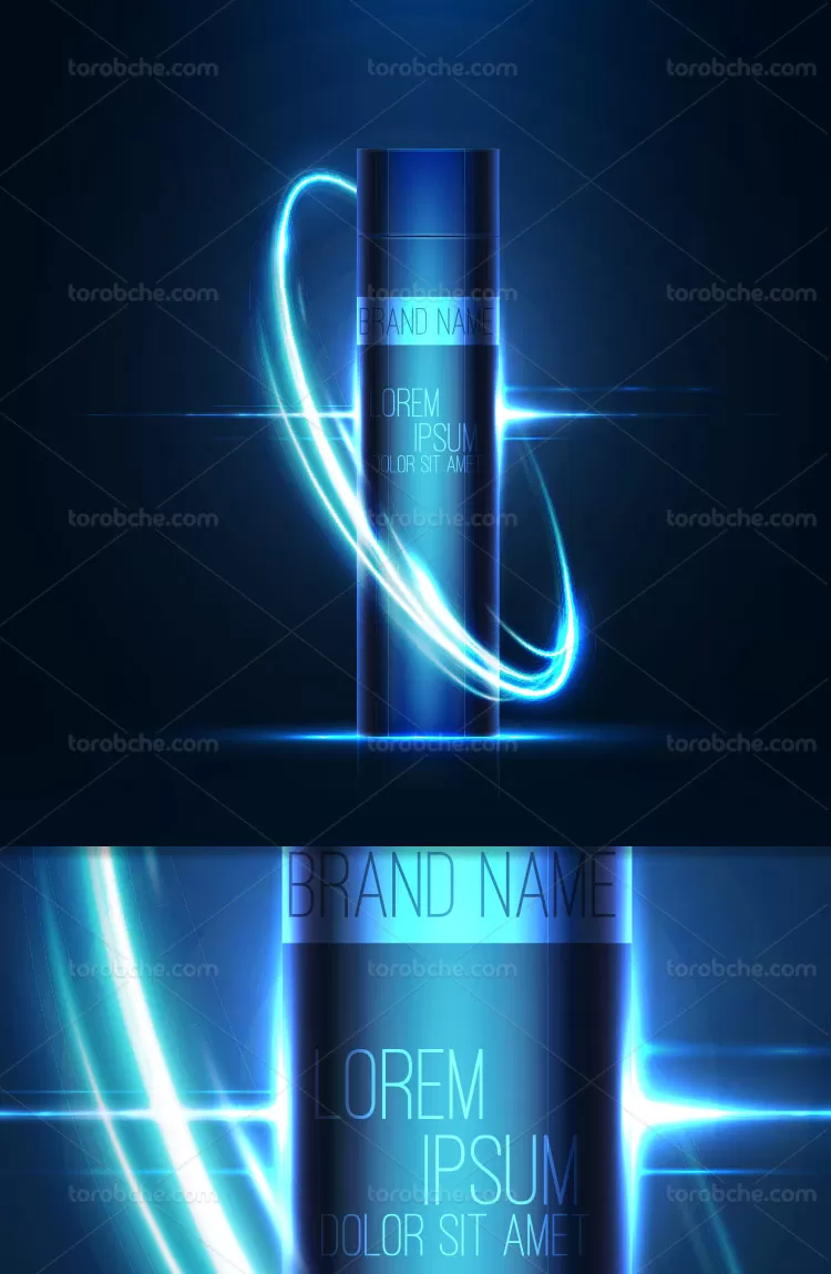 وکتور محصول بهداشتی سرمه ای | گرافیک با طعم تربچه