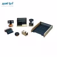 ست لوازم اداری رومیزی 7 تکه چوب و فلز جهان نما