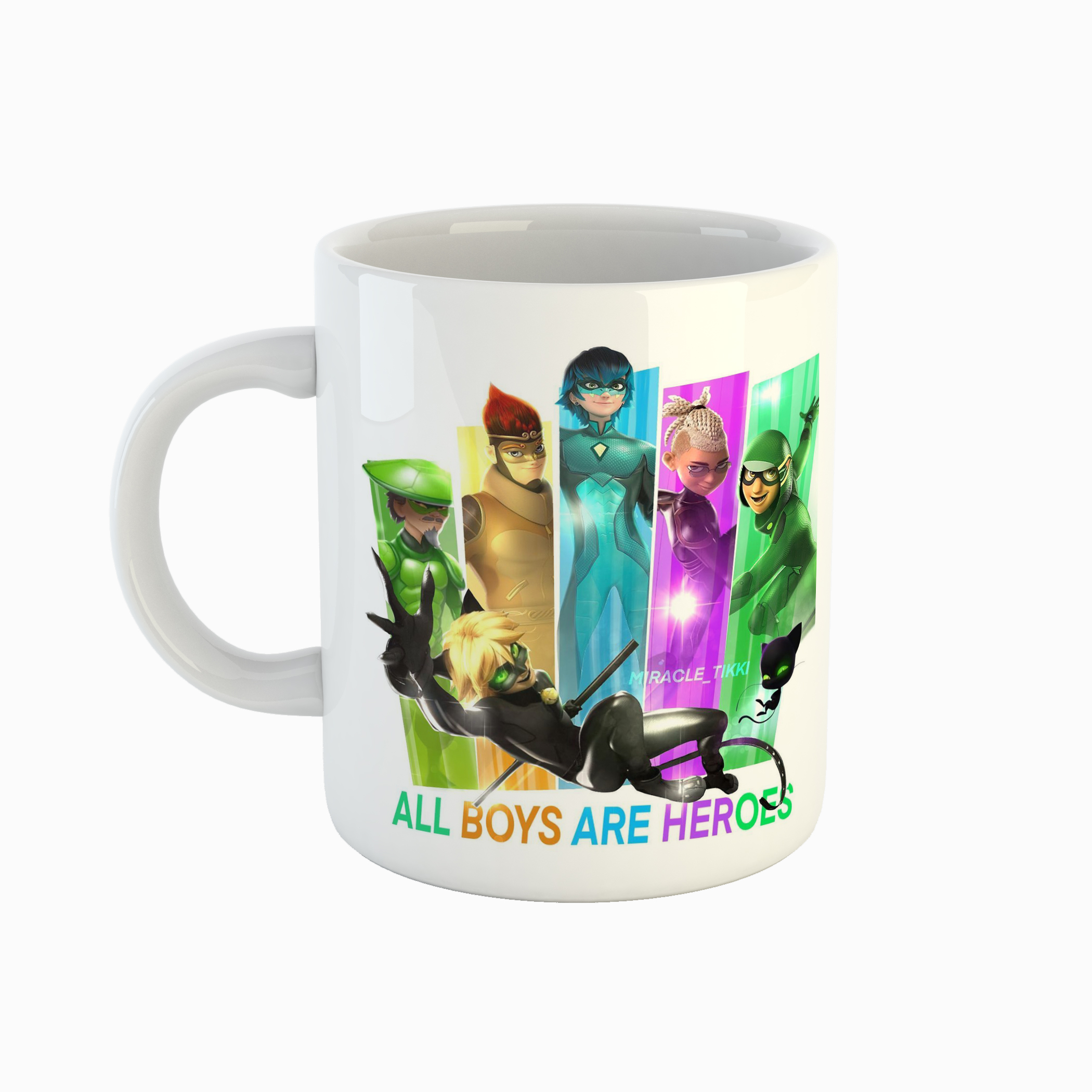 ماگ طرح دختر کفشدوزکی و گربه سیاه مدل قهرمانان کد 01