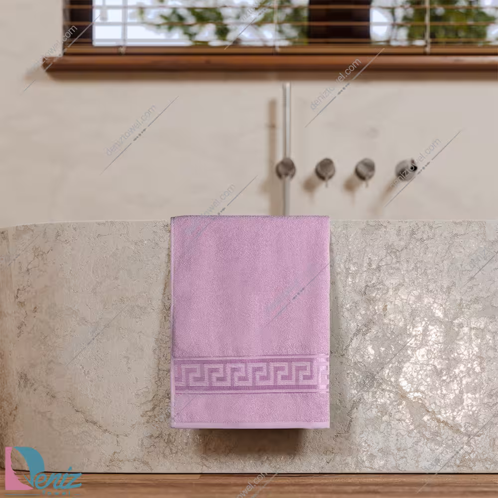 حوله استخری طرح رومی رنگ یاسی تیره