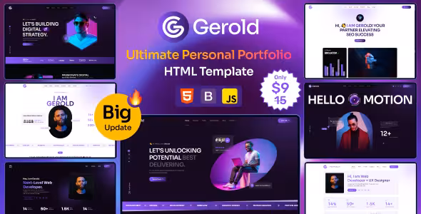 دانلود قالب Gerold گرولد قالب اچ تی ام ال پورتفولیو