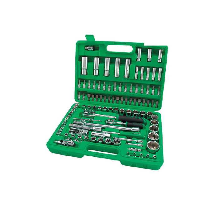 جعبه ابزار سبز 108 پارچه پلاستیکی تاپ تول TOPTUL مدل GCAI108B