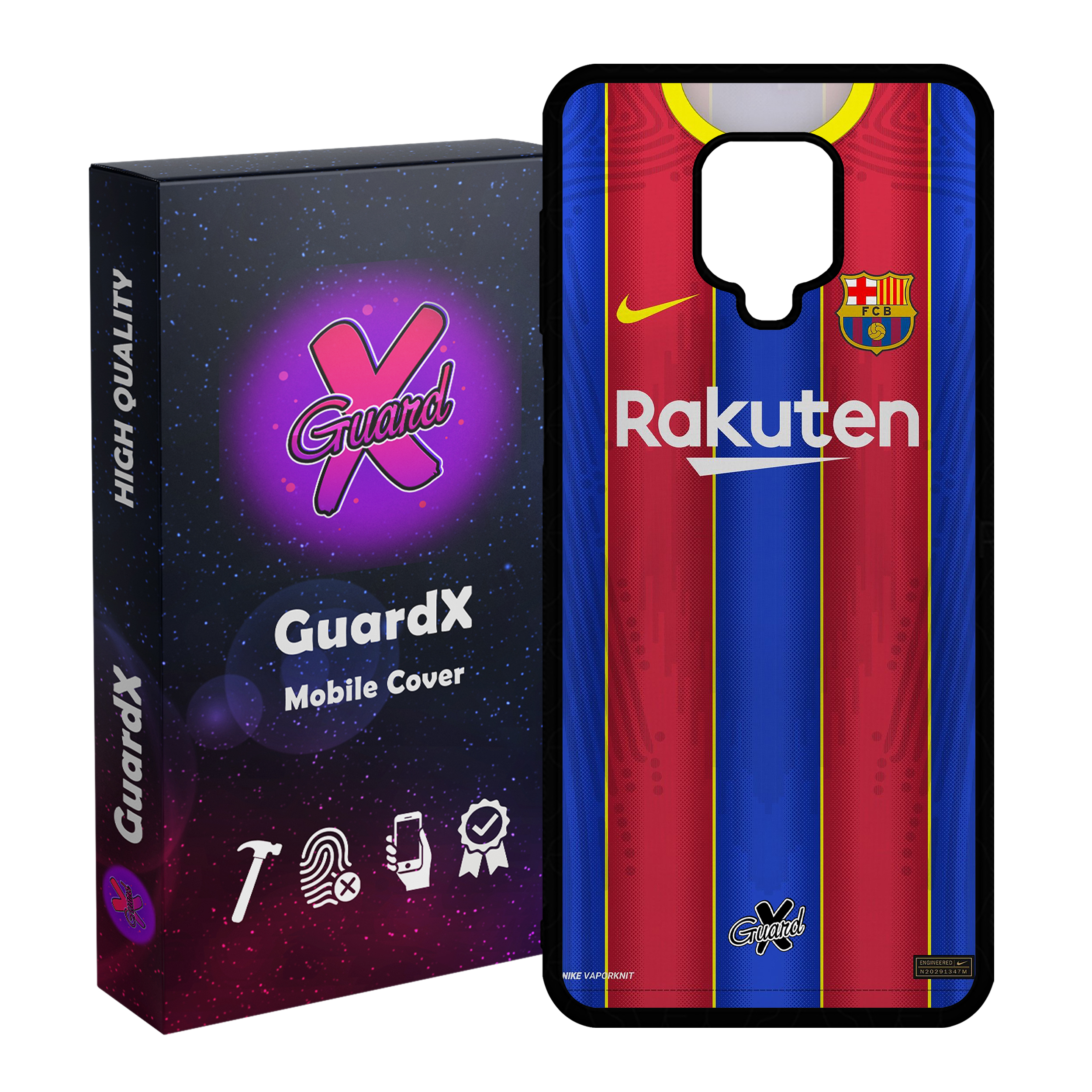 کاور گارد ایکس طرح بارسلونا مدل Glass10228 مناسب برای گوشی موبایل شیائومی Redmi Note 9S / Note 9 Pro / Note 9 Pro Max