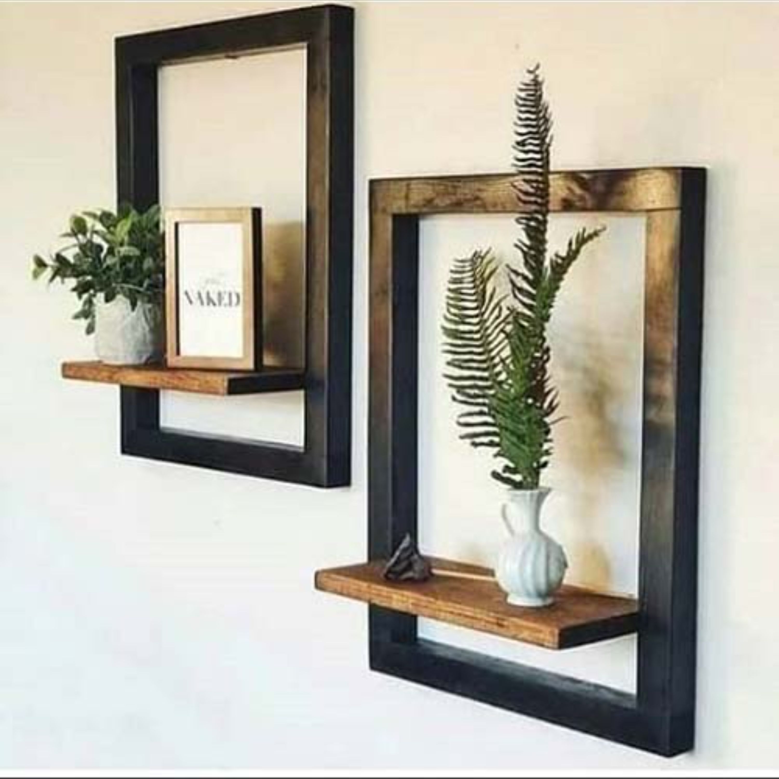 شلف قاب دار چوبی 2 عدد