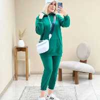 ست هودی و شلوار دورس داخل کرک گرم بالا مدل ساده - کد 1871