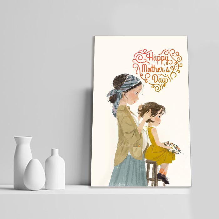 تابلو شاسی مدل روز مادر مبارک طرح  مادر و کودک 1017
