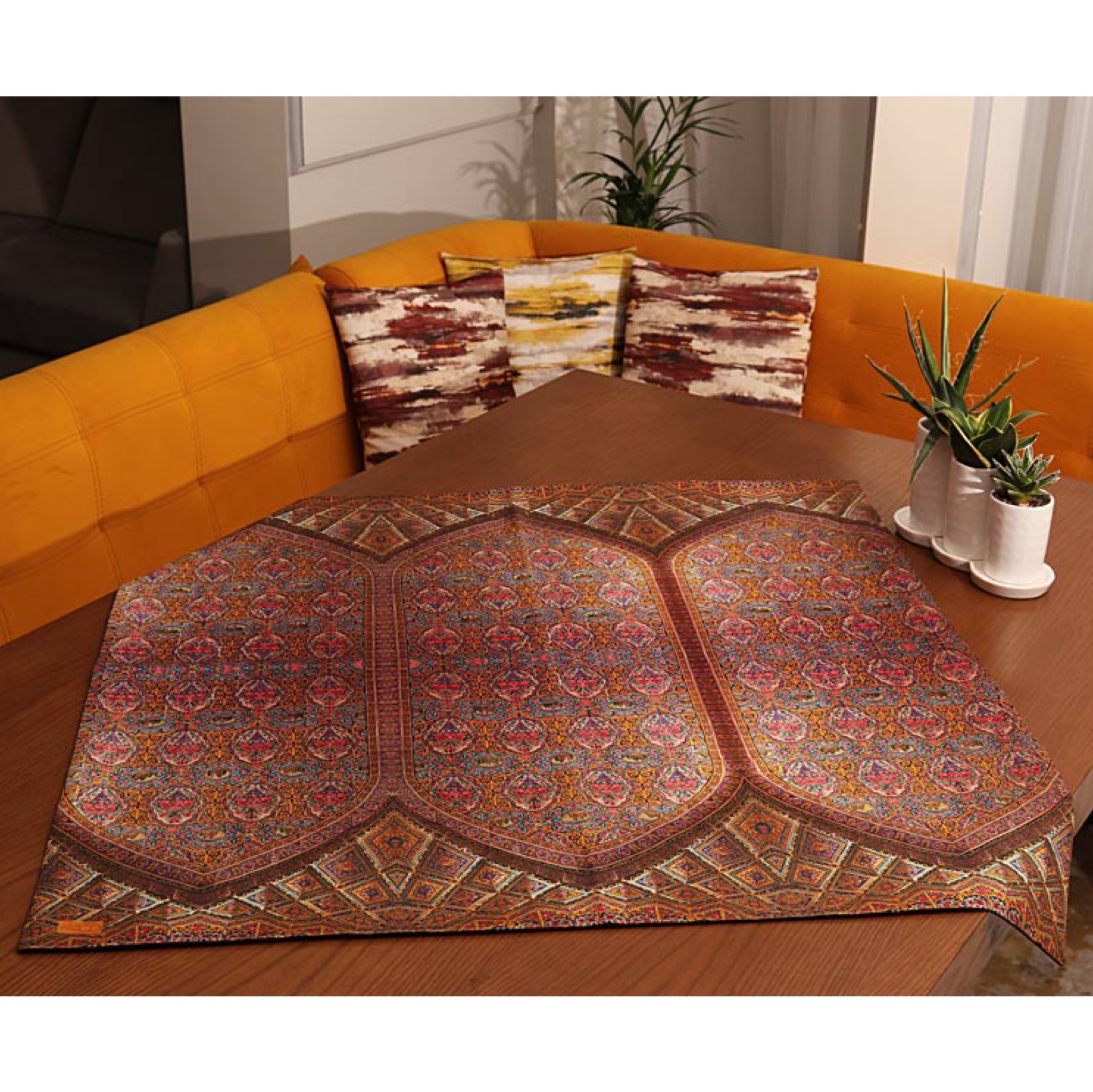 رومیزی مربع سایز 100 طرح مسجد نصیر الملک