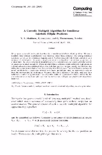 خرید و دانلود نسخه کامل کتاب A Cascadic Multigrid Algorithm for Semilinear Indefinite Elliptic Problems