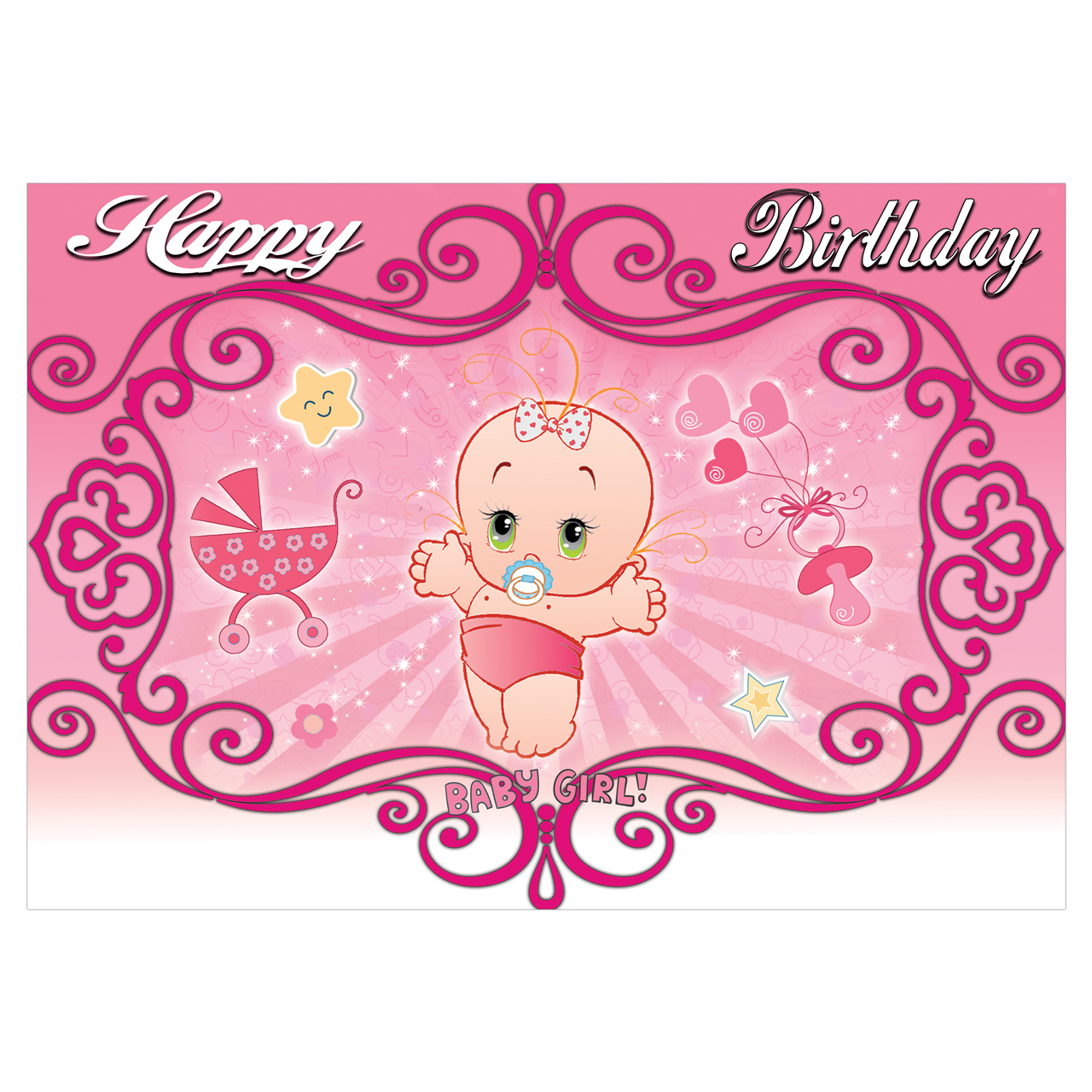 بنر تولد مسترتم طرح بی بی دختر پلاس