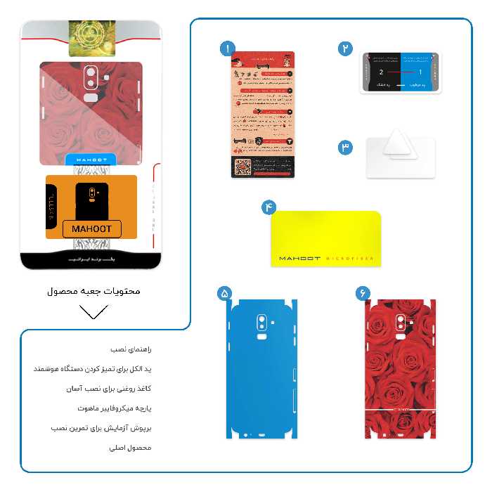 برچسب پوششی ماهوت مدل Red-Flower-FullSkin مناسب برای گوشی موبایل سامسونگ Galaxy J8