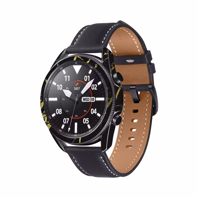 برچسب ماهوت طرح Graphite-Gold-Marble مناسب برای ساعت هوشمند سامسونگ Galaxy Watch3 45mm | کالا برتری