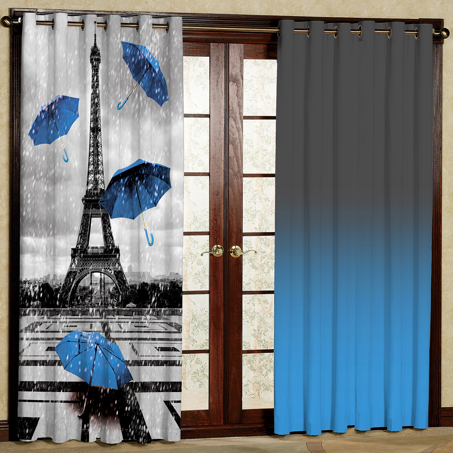 پرده مدل چتر وبرج ایفل کد 1923a سایز 200x140 سانتی متر