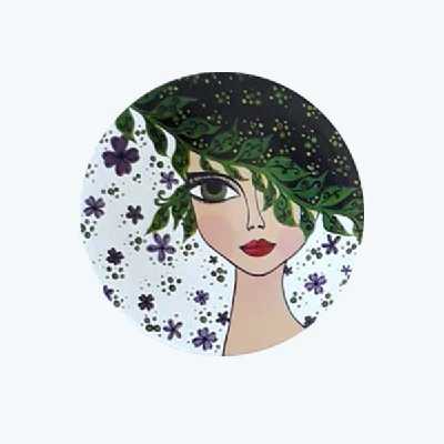 بشقاب دیوارکوب سفالی طرح دختر مجموعه 3عددی