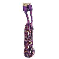 کابل فانتزی طرحدار فست شارژ و انتقال دیتا 2 آمپری YOSHITA FANTASY TYPE-C X51 مدل روکش چرمی بست دار و سری فلزی به طول 1 متر