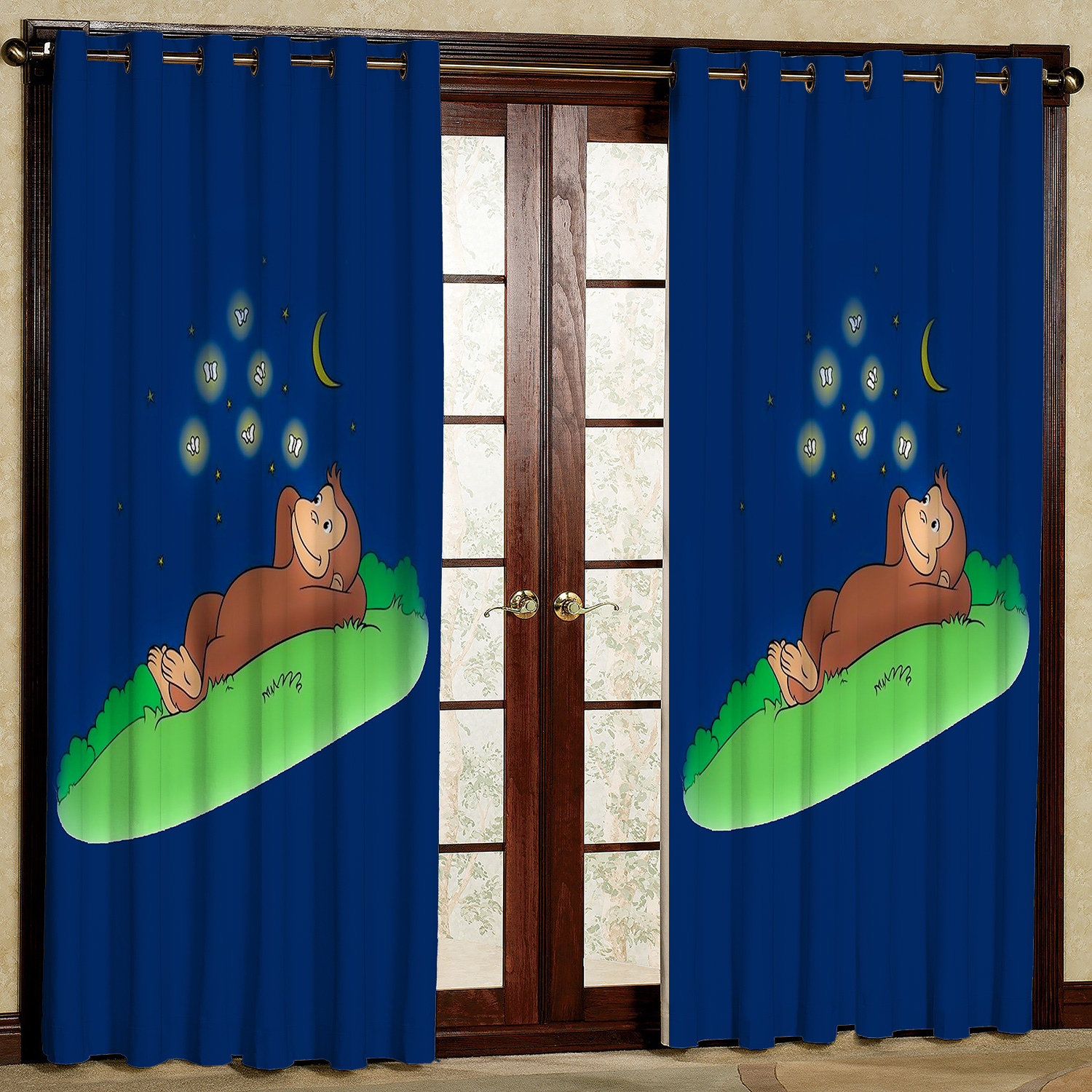 پرده مدل شامپانزه مخمل پانچی کد 4641 سایز 200x140 سانتی متر