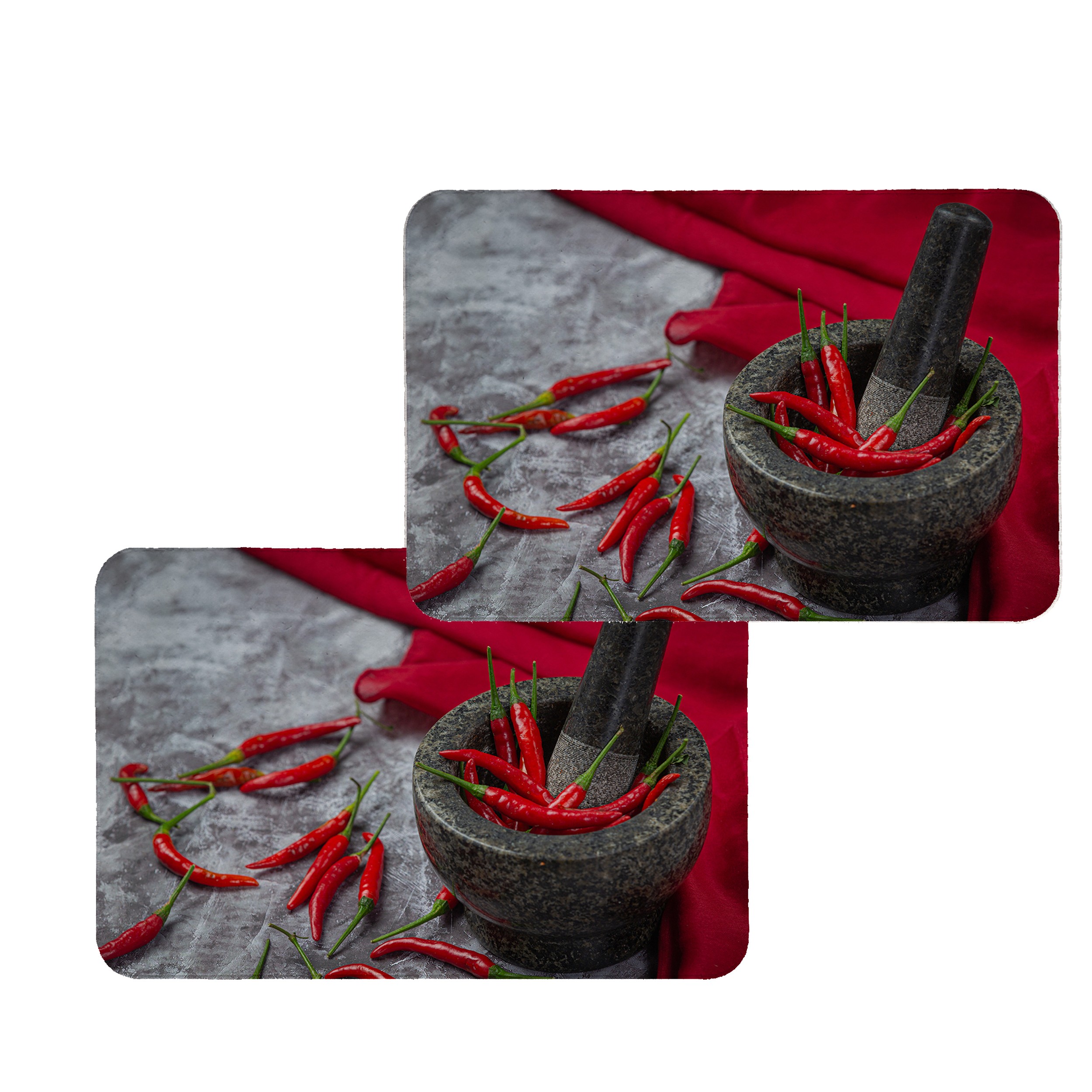 زیربشقابی طرح فلفل کد 8470 مجموعه 2 عددی