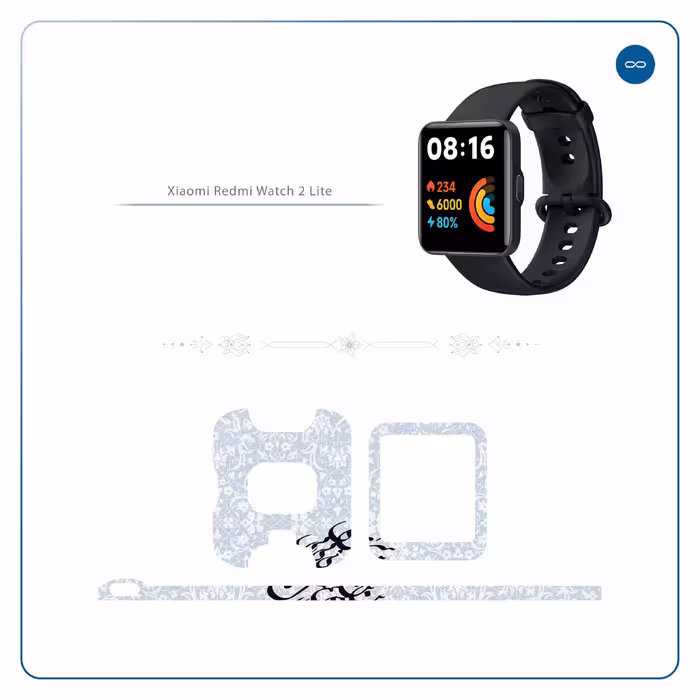 برچسب ماهوت طرح Nastaliq_4 مناسب برای ساعت هوشمند شیائومی Redmi Watch 2 Lite