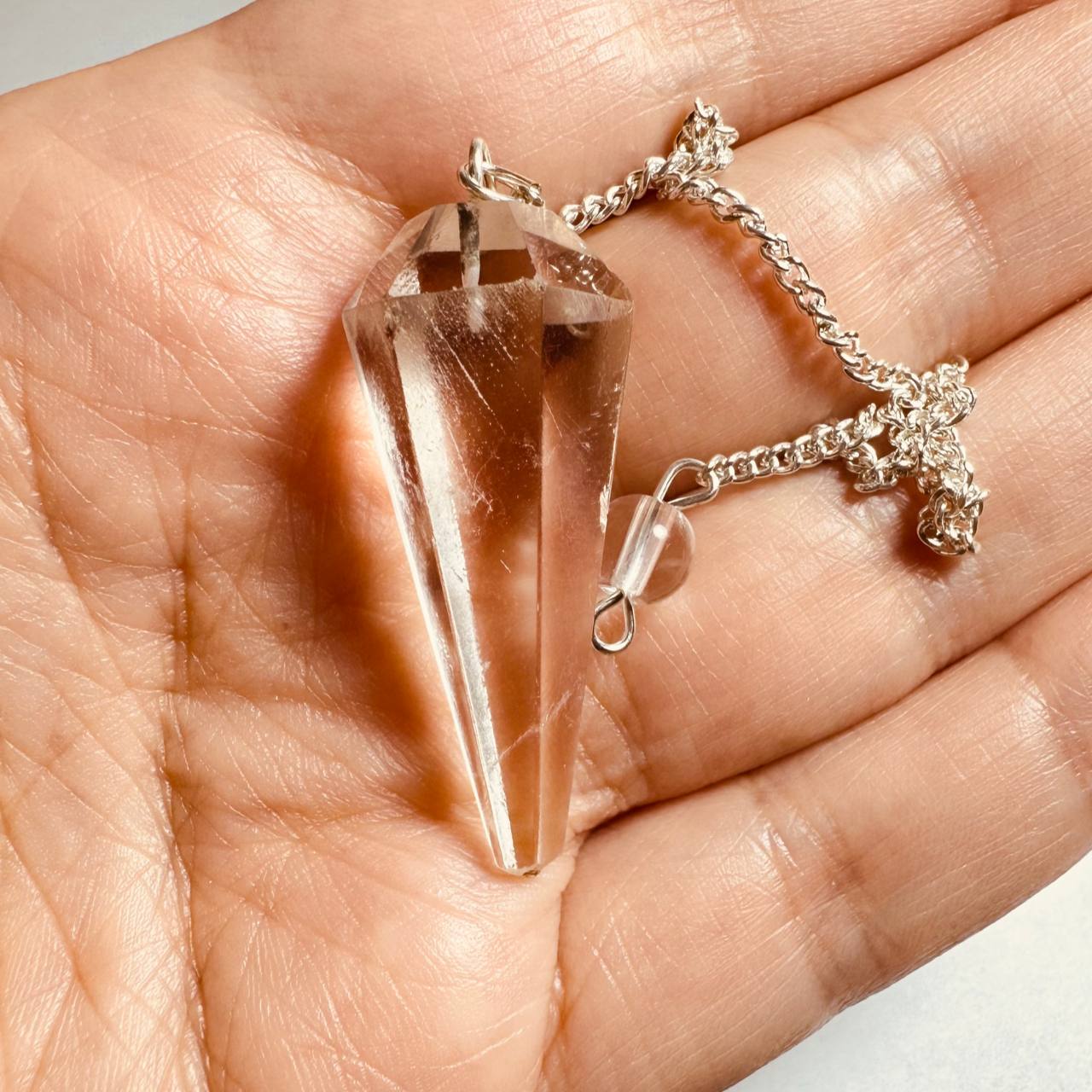 پاندول(شاقول)کریستال کوارتز طبیعی 240425